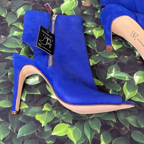 Inc International concepts, blue suede ankle boot heels - Picture 4 of 9